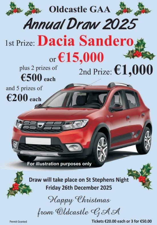Oldcastle GAA Annual Draw 2025